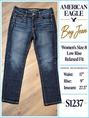 Boy Jean Low Rise American Eagle Women's Size 8 Jeans S1237